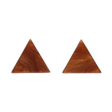 Triangle Textured Resin Stud Earrings in Dark Orange