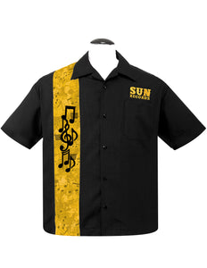 Sun Records Golden Notes Bowling Shirt in Black